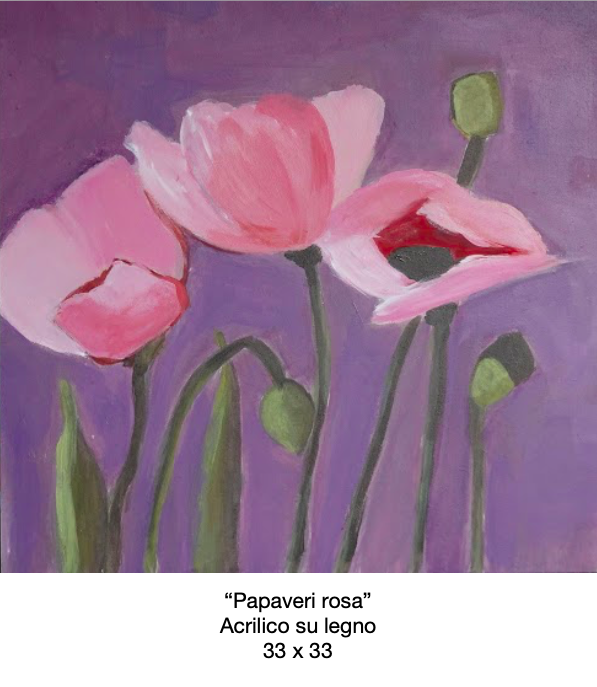 Papaveri-rosa-acrilico-su-legno-33x33
