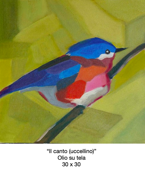 Il-canto-uccellino-olio-su-tela-30x30